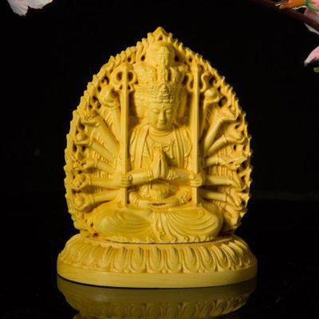 送料無料 十二干支お守り本尊 千手観音 両面彫り仏像 子年(ねずみどし) < インテリア/ライフ  送料無料 十二干支お守り本尊 千手観音 両面彫り仏像 子年(ねずみどし)  < インテリア/ライフの