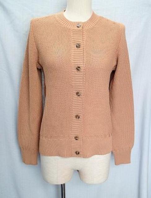 ☆LA JOCONDE ラ ジョコンダ  ラピーヌ/ワッフル編み? 丸首 ニットカーディガン/ブラウン/サイズ38 < 女性ファッション  ☆LA JOCONDE ラ ジョコンダ  ラピーヌ/ワッフル編み? 丸首 ニットカーディガン/ブラウン/サイズ38  < 女性ファッションの