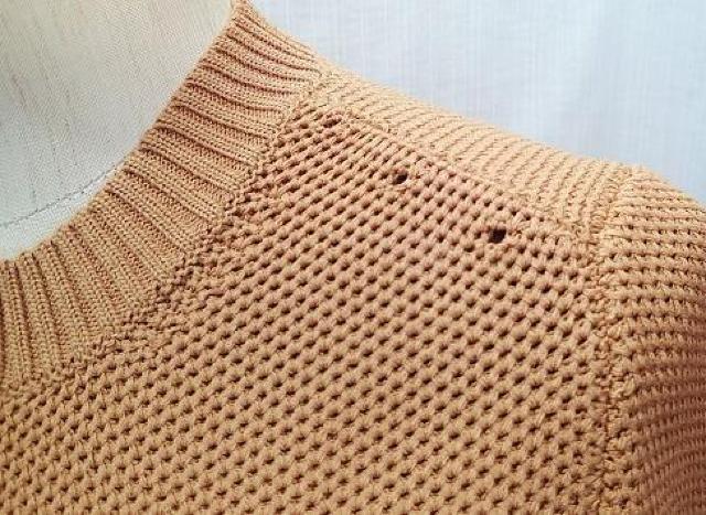 ☆LA JOCONDE ラ ジョコンダ  ラピーヌ/ワッフル編み? 丸首 ニットカーディガン/ブラウン/サイズ38 < 女性ファッション  ☆LA JOCONDE ラ ジョコンダ  ラピーヌ/ワッフル編み? 丸首 ニットカーディガン/ブラウン/サイズ38 < 女性ファッションの