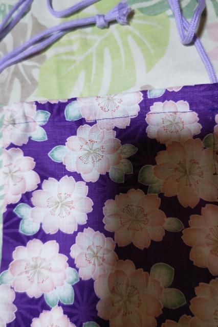 ★処分品★新柄紫×桜柄ナナメ掛巾着袋 < キッズ/ベビー  ★処分品★新柄紫×桜柄ナナメ掛巾着袋 < キッズ/ベビーの
