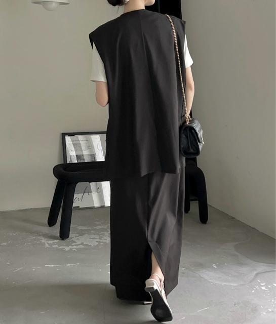 新品☆emi+(エミプラス)ノーカラーロングベスト+ロングスカートセットアップS☆ < 女性ファッション 新品☆emi+(エミプラス)ノーカラーロングベスト+ロングスカートセットアップS☆ < 女性ファッションの