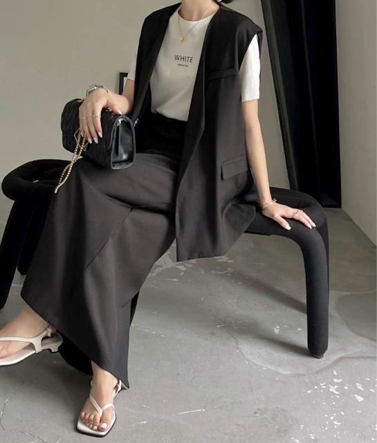 新品☆emi+(エミプラス)ノーカラーロングベスト+ロングスカートセットアップS☆ < 女性ファッション 新品☆emi+(エミプラス)ノーカラーロングベスト+ロングスカートセットアップS☆ < 女性ファッションの