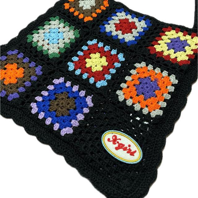 X-girl かぎ編み パッチワーク トートバッグ < 女性ファッション X-girl かぎ編み パッチワーク トートバッグ < 女性ファッションの