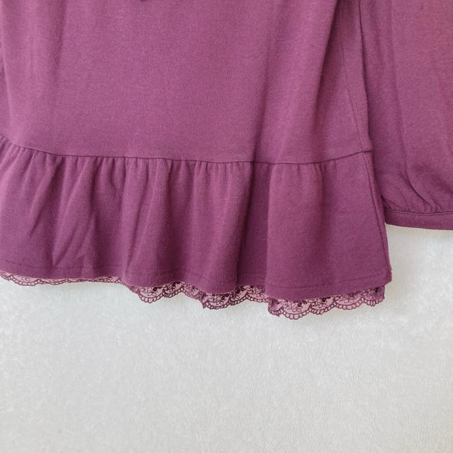 axes femme アクシーズ 裾レース 七分袖 トップス カットソー 紫 N2m < ブランド  axes femme アクシーズ 裾レース 七分袖 トップス カットソー 紫 N2m < ブランドの