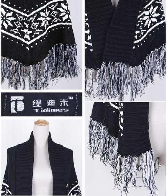 ★NEW★ノルディック柄 ポンチョ風ゆったりニットストール < 女性ファッション  ★NEW★ノルディック柄 ポンチョ風ゆったりニットストール < 女性ファッションの