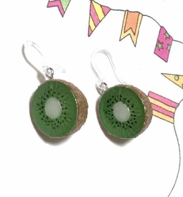 hハンドメイド粘土〓半分キウイピアス < 女性ファッション hハンドメイド粘土〓半分キウイピアス < 女性ファッションの