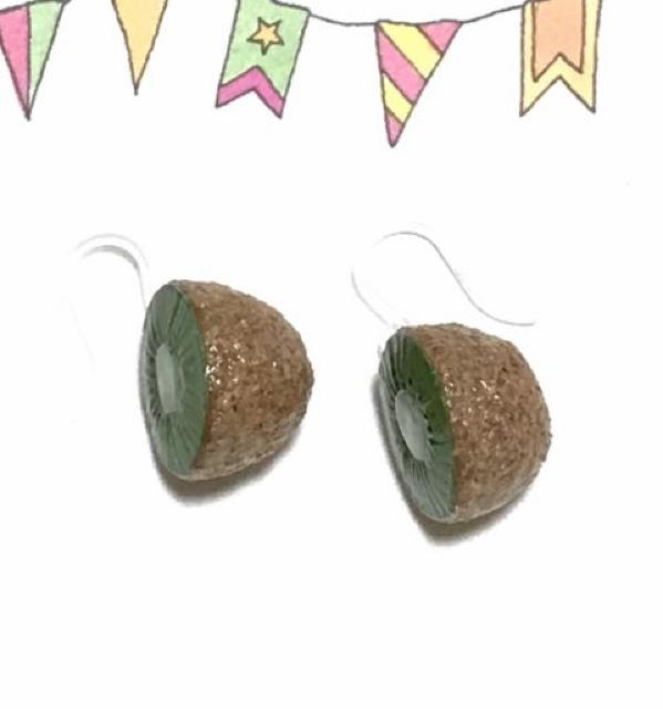 hハンドメイド粘土〓半分キウイピアス < 女性ファッション hハンドメイド粘土〓半分キウイピアス < 女性ファッションの