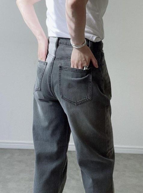 【定価4,950円】一度着用 Libra Cue ダメージ加工デニムパンツ ブラック サイズM < ブランド  【定価4,950円】一度着用 Libra Cue ダメージ加工デニムパンツ ブラック サイズM < ブランドの