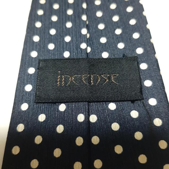 美品 incense ネクタイ  紺色系 ドット 550 < 男性ファッション  美品 incense ネクタイ  紺色系 ドット 550 < 男性ファッションの