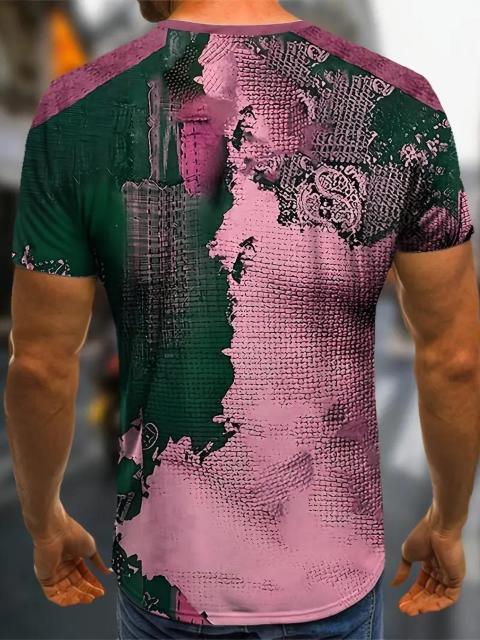 超お買い得1090円★メンズ 幾何学プリントTシャツ - 青&ゴールド コントラストデザイン USAサイズM(日本サイズXL相当) < 男性ファッション  超お買い得1090円★メンズ 幾何学プリントTシャツ - 青&ゴールド コントラストデザイン USAサイズM(日本サイズXL相当) < 男性ファッションの