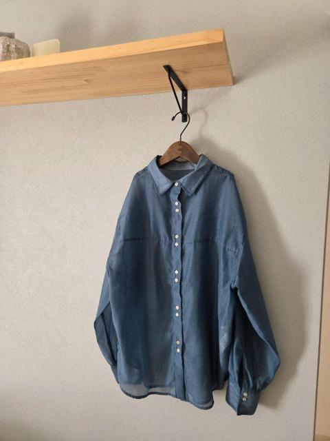 AZUL /シャツ★ブルーグリーンのシアーシャツブラウス < ブランド  AZUL /シャツ★ブルーグリーンのシアーシャツブラウス  < ブランドの