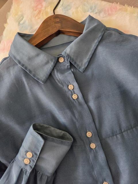 AZUL /シャツ★ブルーグリーンのシアーシャツブラウス < ブランド  AZUL /シャツ★ブルーグリーンのシアーシャツブラウス < ブランドの
