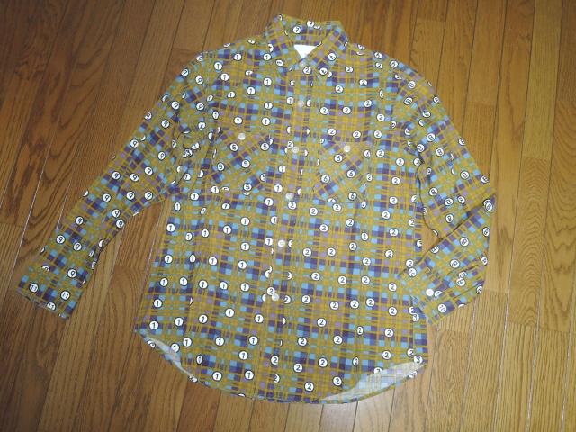 NuGgeTs ナゲッツ チェックシャツ M 数字 ドット柄 長袖シャツ < 男性ファッション  NuGgeTs ナゲッツ チェックシャツ M 数字 ドット柄 長袖シャツ < 男性ファッションの