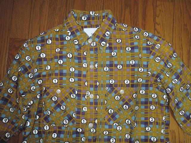 NuGgeTs ナゲッツ チェックシャツ M 数字 ドット柄 長袖シャツ < 男性ファッション  NuGgeTs ナゲッツ チェックシャツ M 数字 ドット柄 長袖シャツ < 男性ファッションの