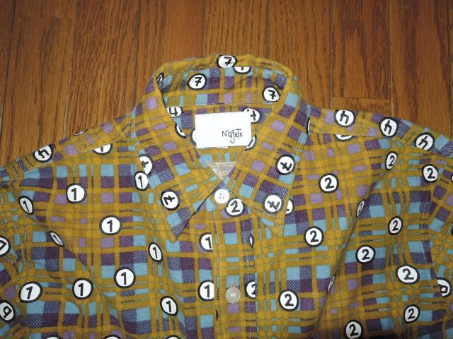 NuGgeTs ナゲッツ チェックシャツ M 数字 ドット柄 長袖シャツ < 男性ファッション  NuGgeTs ナゲッツ チェックシャツ M 数字 ドット柄 長袖シャツ < 男性ファッションの