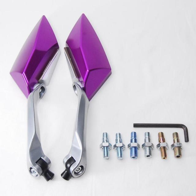 バイクカスタム用 ダイヤミラー パープル 4種類の変換アダプター付 サイドミラー バックミラー オートバイ 原付 紫 < 自動車/バイク バイクカスタム用 ダイヤミラー パープル 4種類の変換アダプター付 サイドミラー バックミラー オートバイ 原付 紫 < 自動車/バイク