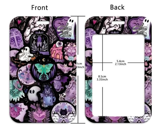 新品 ゴシック ゴースト ハロウィン IDカードホルダーケース付ネックストラップ < 女性ファッション 新品 ゴシック ゴースト ハロウィン IDカードホルダーケース付ネックストラップ < 女性ファッションの