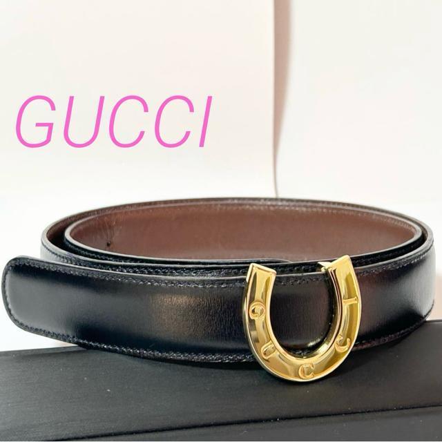 GUCCI ホースビット レザー ベルト 036 194 0968 U字 バックル ブラック ゴールド 金具 < ブランド GUCCI ホースビット レザー ベルト 036 194 0968 U字 バックル ブラック ゴールド 金具 < ブランドの