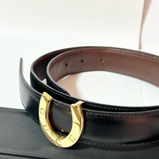 GUCCI ホースビット レザー ベルト 036 194 0968 U字 バックル ブラック ゴールド 金具 < ブランド GUCCI ホースビット レザー ベルト 036 194 0968 U字 バックル ブラック ゴールド 金具 < ブランドの