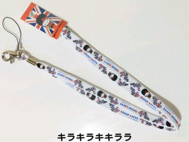 《New》キティちゃん★ユニオンジャック柄*ネックストラップ<ホワイト> < 家電/AV  《New》キティちゃん★ユニオンジャック柄*ネックストラップ<ホワイト>  < 家電/AVの