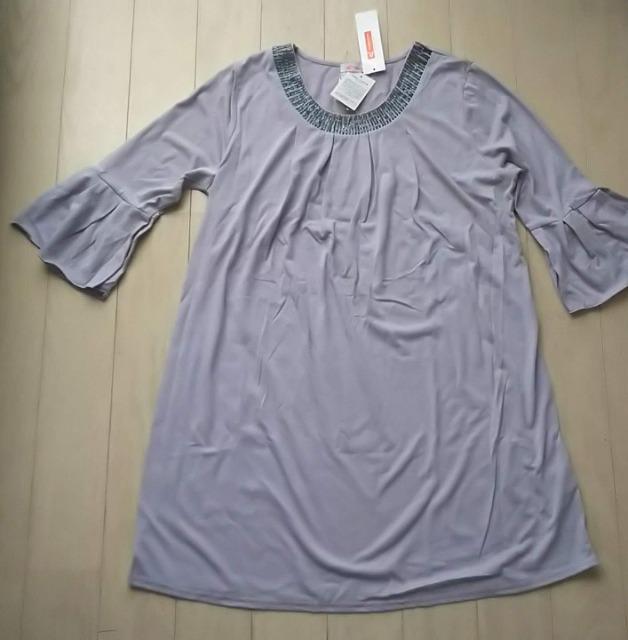 LL★DEBUTTO★襟ビーズワンピース★新品★大きいサイズ < 女性ファッション  LL★DEBUTTO★襟ビーズワンピース★新品★大きいサイズ  < 女性ファッションの