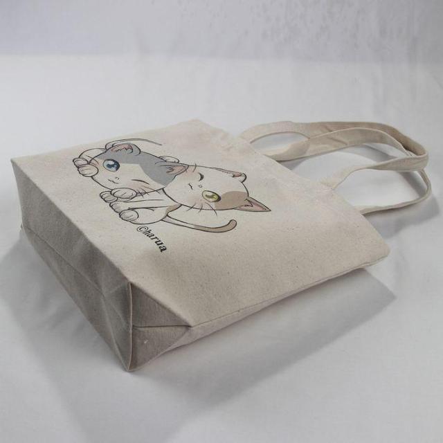 ★オリジナル猫トートバッグ 猫柄 キャンバス レディース 寄り添う2匹のかわいい猫厚めで丈夫 < 女性ファッション ★オリジナル猫トートバッグ 猫柄 キャンバス レディース 寄り添う2匹のかわいい猫厚めで丈夫 < 女性ファッションの