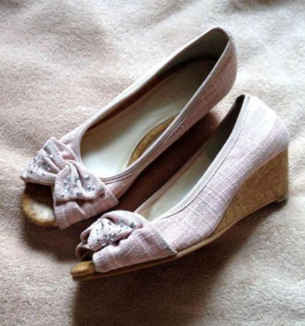 NUOVO◆ コルクウェッジソール ピンク パンプス サンダル S < 女性ファッション  NUOVO◆ コルクウェッジソール ピンク パンプス サンダル S  < 女性ファッションの