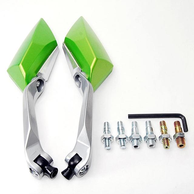 バイクカスタム用 ダイヤミラー イエローグリーン 4種類の変換アダプター付 サイドミラー バックミラー オートバイ 原付 黄緑 < 自動車/バイク バイクカスタム用 ダイヤミラー イエローグリーン 4種類の変換アダプター付 サイドミラー バックミラー オートバイ 原付 黄緑 < 自動車/バイク