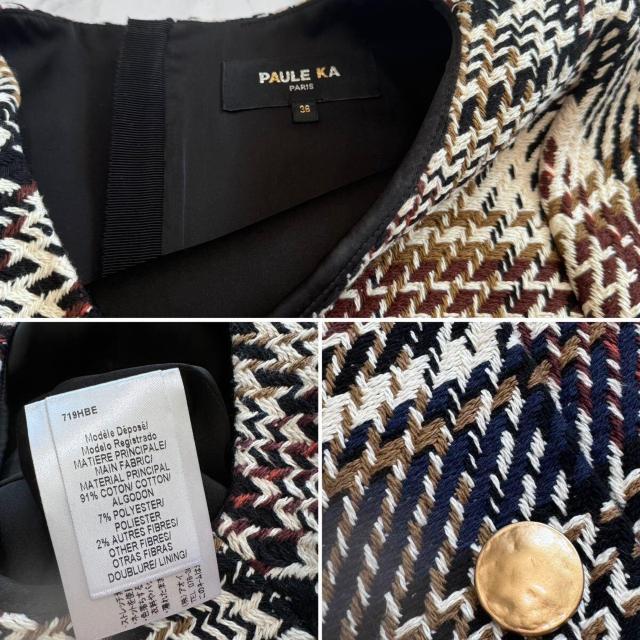 ポールカPAULE KA半袖ツイードワンピース#36 < ブランド ポールカPAULE KA半袖ツイードワンピース#36 < ブランドの