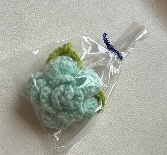 ハンドメイド アクリルたわし 薔薇 抗菌防臭 アイスブルー プレゼント バザー インテリア < 女性ファッション ハンドメイド アクリルたわし 薔薇 抗菌防臭 アイスブルー プレゼント バザー インテリア < 女性ファッションの