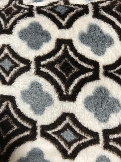 豊天商店 ループ付き マフラー フリース グレー モノグラム ふわふわ < 女性ファッション  豊天商店 ループ付き マフラー フリース グレー モノグラム ふわふわ  < 女性ファッションの