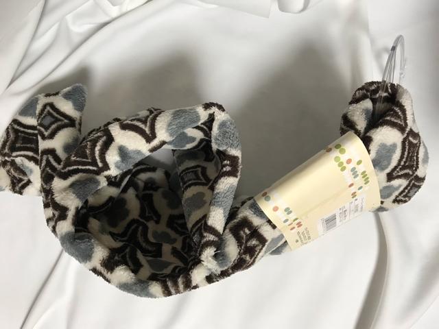 豊天商店 ループ付き マフラー フリース グレー モノグラム ふわふわ < 女性ファッション  豊天商店 ループ付き マフラー フリース グレー モノグラム ふわふわ < 女性ファッションの