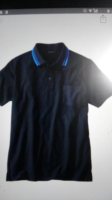 Mサイズ!襟の青ラインがワンランク上の!高貴紳士的!黒色!半袖ポロシャツ!新品! < 男性ファッション  Mサイズ!襟の青ラインがワンランク上の!高貴紳士的!黒色!半袖ポロシャツ!新品! < 男性ファッションの