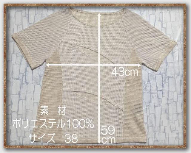 ポワンリーニュ 切替メッシュカットソー ベージュ☆マツオインターナショナル < 女性ファッション  ポワンリーニュ 切替メッシュカットソー ベージュ☆マツオインターナショナル < 女性ファッションの