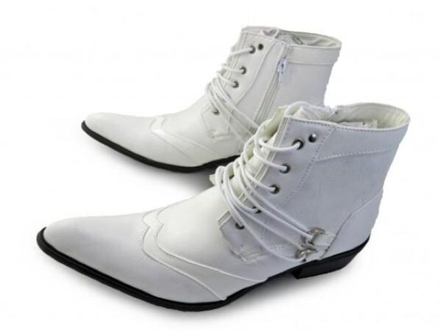 1円~C858新品BOREDOMサイドジップアップ/変則編上げブーツ26.5a白♂ < 男性ファッション  1円~C858新品BOREDOMサイドジップアップ/変則編上げブーツ26.5a白♂  < 男性ファッションの