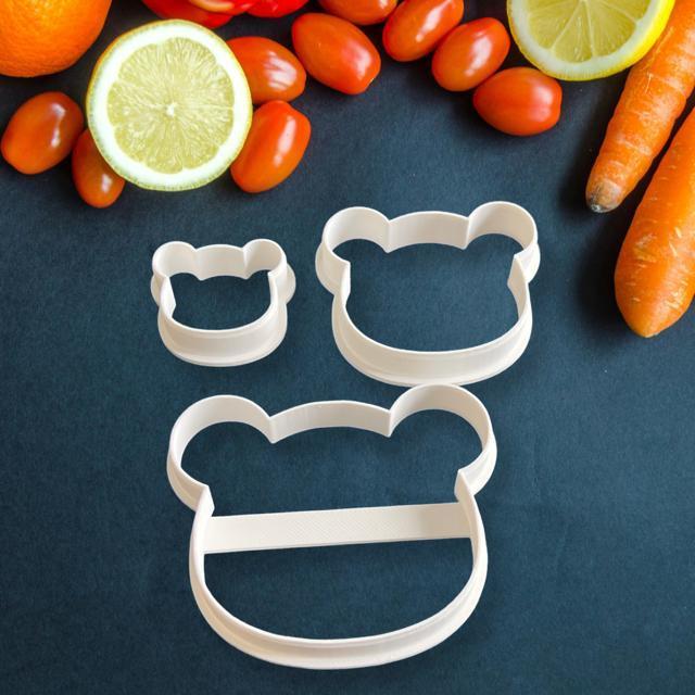 クマ頭の形 クッキー型 3個セット 抜き型 粘土型 お菓子作り 弁当 粘土 < インテリア/ライフ クマ頭の形 クッキー型 3個セット 抜き型 粘土型 お菓子作り 弁当 粘土 < インテリア/ライフの
