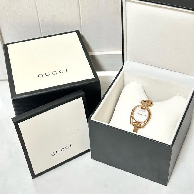 美品 GUCCI グッチ 139.5 ホースビット 3Pダイヤ シェル 腕時計 < ブランド 美品 GUCCI グッチ 139.5 ホースビット 3Pダイヤ シェル 腕時計 < ブランドの