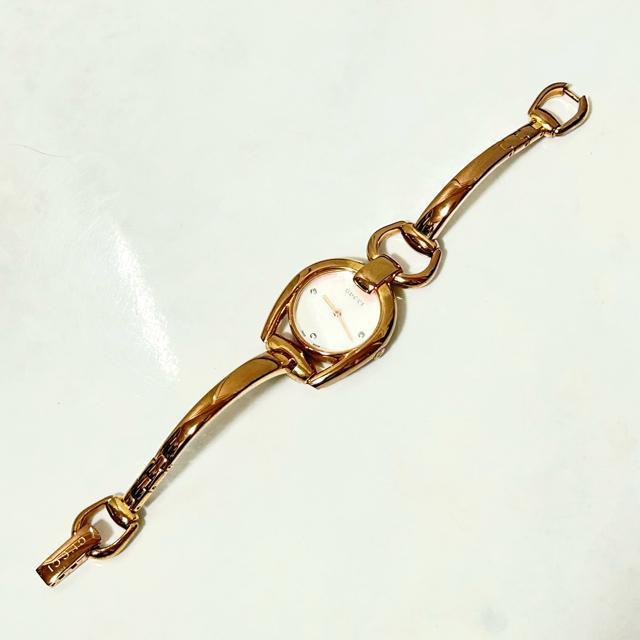 美品 GUCCI グッチ 139.5 ホースビット 3Pダイヤ シェル 腕時計 < ブランド 美品 GUCCI グッチ 139.5 ホースビット 3Pダイヤ シェル 腕時計 < ブランドの