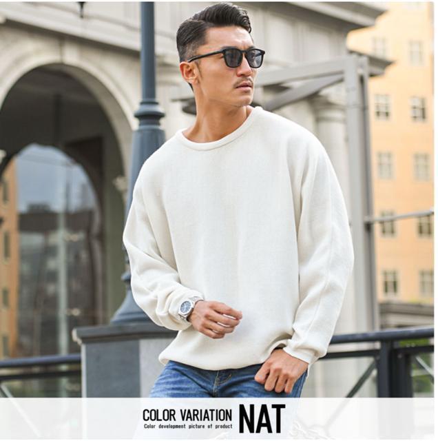 【CavariA】キャバリア メンズ ミラノリブドルマンニット トップス M < 男性ファッション 【CavariA】キャバリア メンズ ミラノリブドルマンニット トップス M < 男性ファッションの