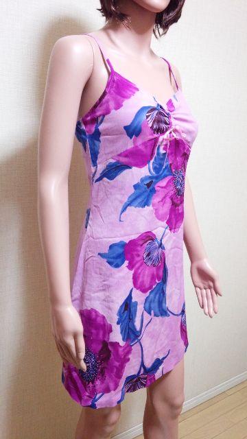 極美品☆L・R☆可愛い紫大花柄のいっぱいのふんわりミニワンピW129☆3点で即落 < 女性ファッション  極美品☆L・R☆可愛い紫大花柄のいっぱいのふんわりミニワンピW129☆3点で即落  < 女性ファッションの