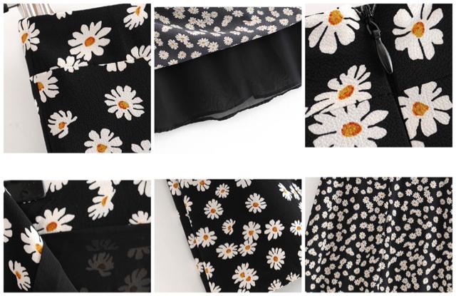 ZARAデイジーフラワー花柄ロングスカート黒ミディアムザラBB < ブランド ZARAデイジーフラワー花柄ロングスカート黒ミディアムザラBB < ブランドの