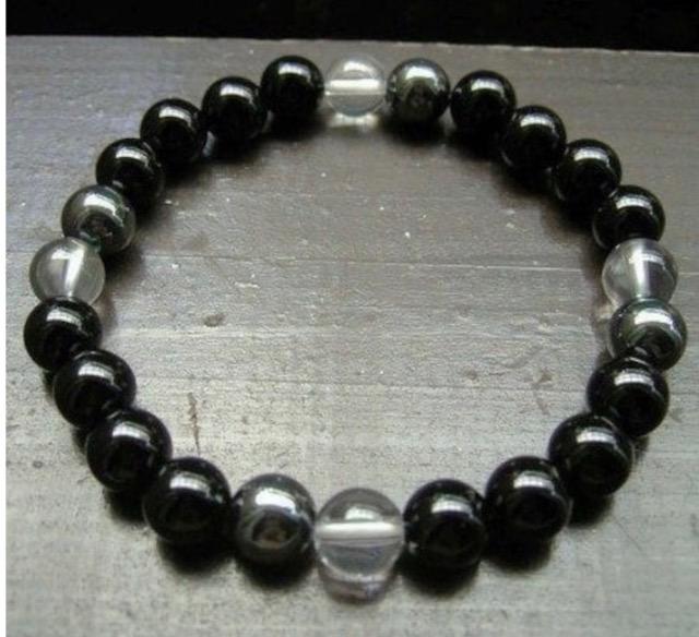 ☆厄除け 健康☆オニキスxヘマタイトx水晶ブレスレット 天然石 < 男性アクセサリー/時計 ☆厄除け 健康☆オニキスxヘマタイトx水晶ブレスレット 天然石 < 男性アクセサリー/時計の