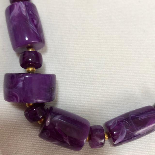送料無料 紫ガラスネックレス 38センチ < 女性アクセサリー/時計  送料無料 紫ガラスネックレス 38センチ < 女性アクセサリー/時計の