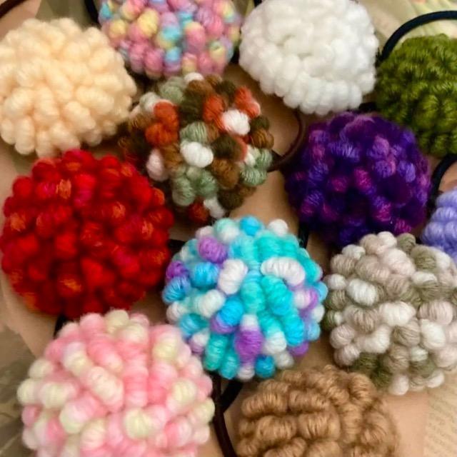 ハンドメイド かぎ針編み コロンと丸いヘアゴム < 女性ファッション  ハンドメイド かぎ針編み コロンと丸いヘアゴム < 女性ファッションの