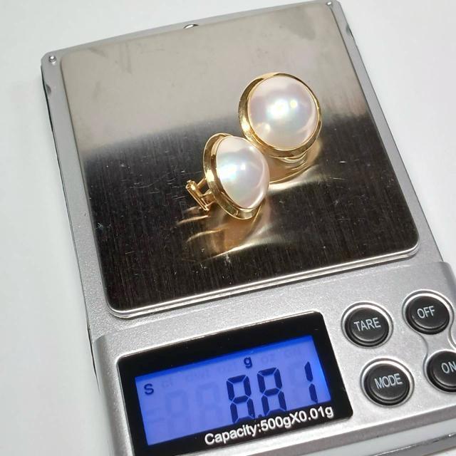 k18 マベパール イヤリング 美品 18.5mm 8.8g 真珠 パール < 女性アクセサリー/時計  k18 マベパール イヤリング 美品 18.5mm 8.8g 真珠 パール < 女性アクセサリー/時計の