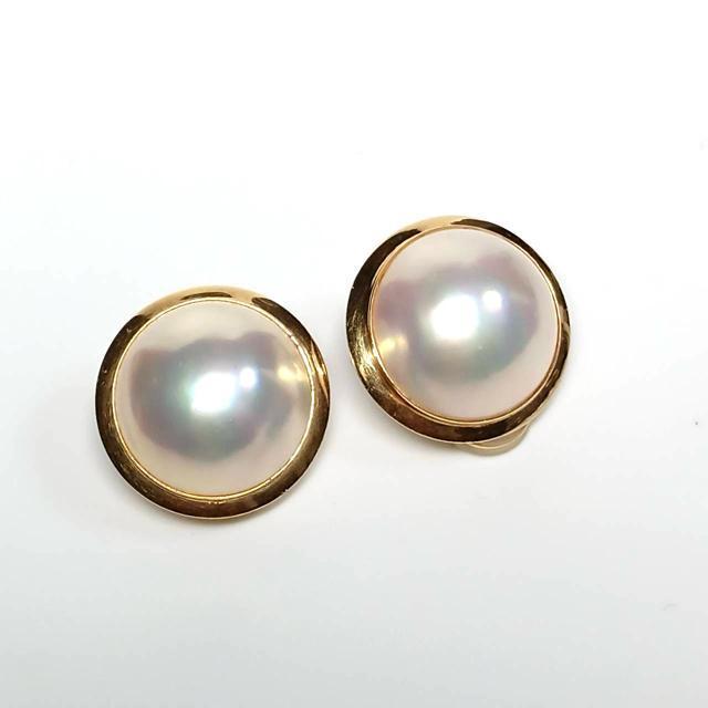 k18 マベパール イヤリング 美品 18.5mm 8.8g 真珠 パール < 女性アクセサリー/時計  k18 マベパール イヤリング 美品 18.5mm 8.8g 真珠 パール < 女性アクセサリー/時計の