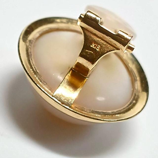 k18 マベパール イヤリング 美品 18.5mm 8.8g 真珠 パール < 女性アクセサリー/時計  k18 マベパール イヤリング 美品 18.5mm 8.8g 真珠 パール < 女性アクセサリー/時計の