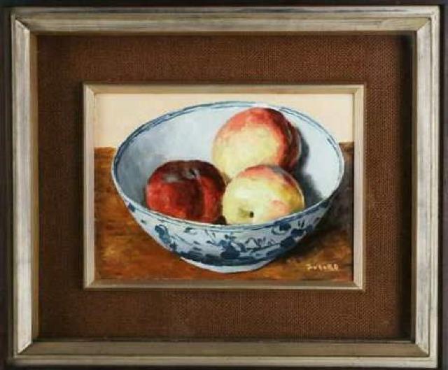 絵画 油彩 関川富士郎 『桃』 兜屋画廊シール付き 真作保証 原画 < ホビー 絵画 油彩 関川富士郎 『桃』 兜屋画廊シール付き 真作保証 原画 < ホビーの