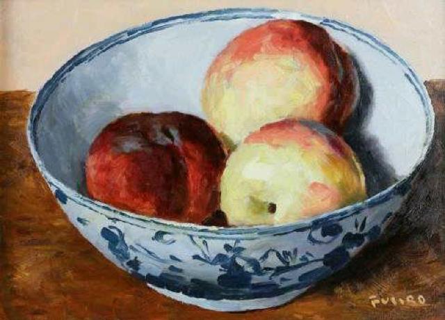 絵画 油彩 関川富士郎 『桃』 兜屋画廊シール付き 真作保証 原画 < ホビー 絵画 油彩 関川富士郎 『桃』 兜屋画廊シール付き 真作保証 原画 < ホビーの