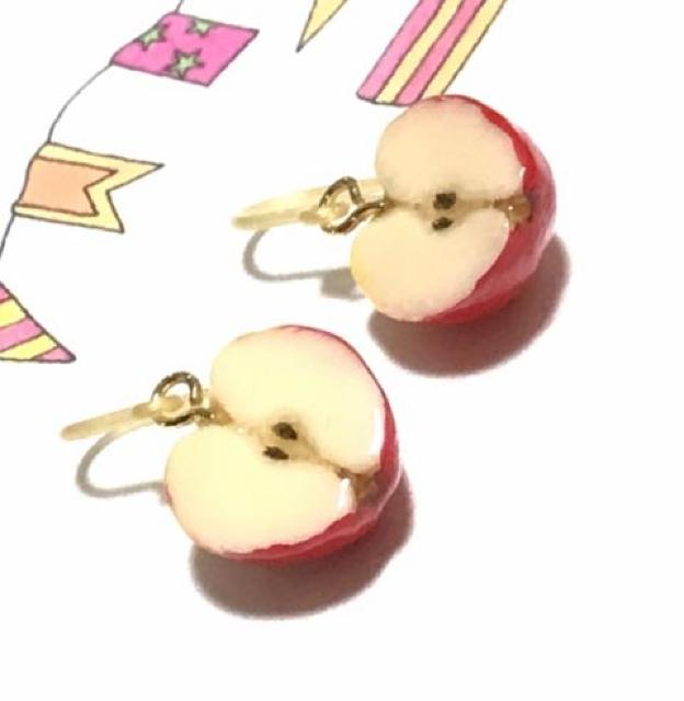 hハンドメイド粘土〓半分りんごピアス < 女性ファッション hハンドメイド粘土〓半分りんごピアス < 女性ファッションの